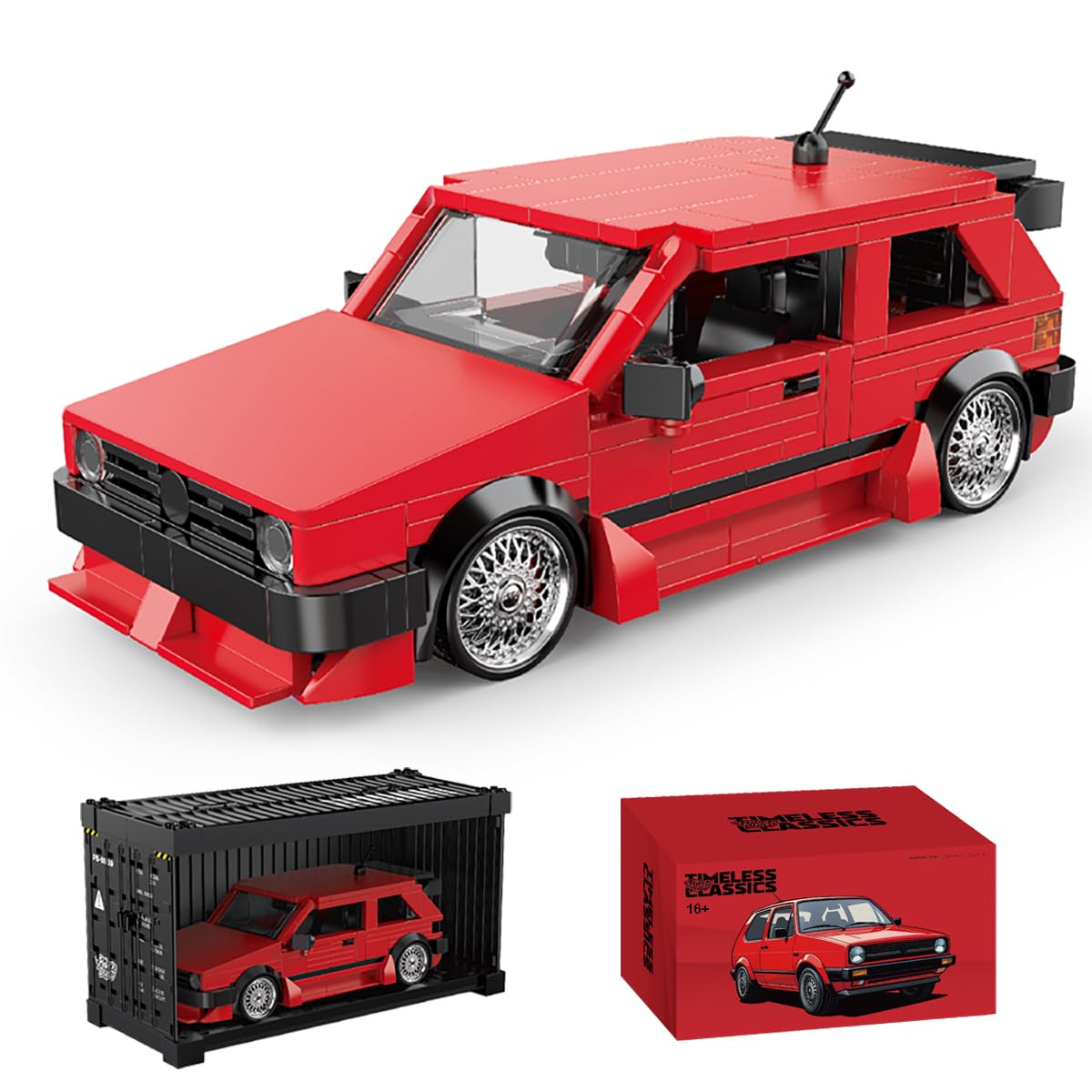 Technik Speed Champions Golf MK2 Racing Car Building Blocks, 479 PCS Building Set MOC Car Model Kit with Dustproof Box, 1:32 Supercar Construction Toy Compatible with Major Brands