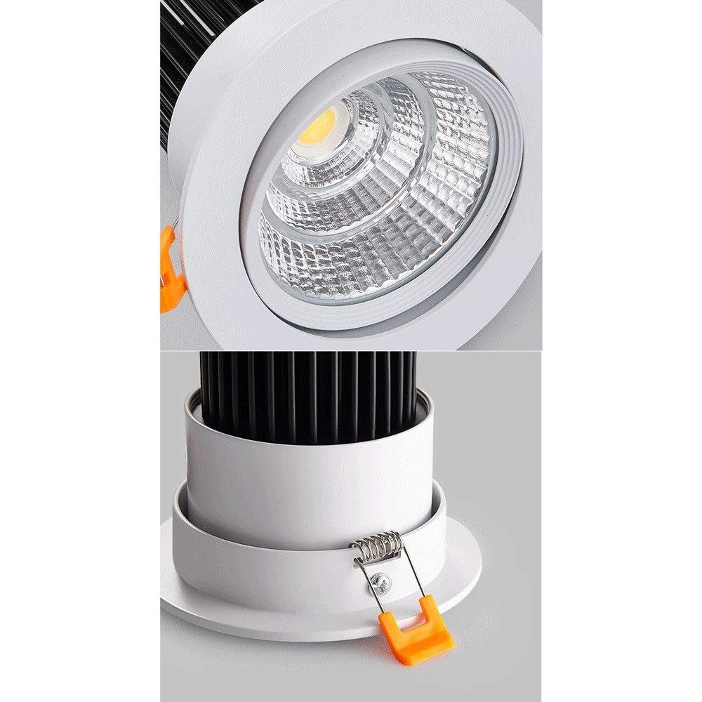 Reflektor wpuszczany LED 3W-40 W, okrągły, kąt obrotu, możliwość ściemniania, cienki, biały, trójkolorowy (3000K, 4000K, 5000K), uchwyt ścienny z przyssawką, oświetlenie wewnętrzne, ciepłe i zimne