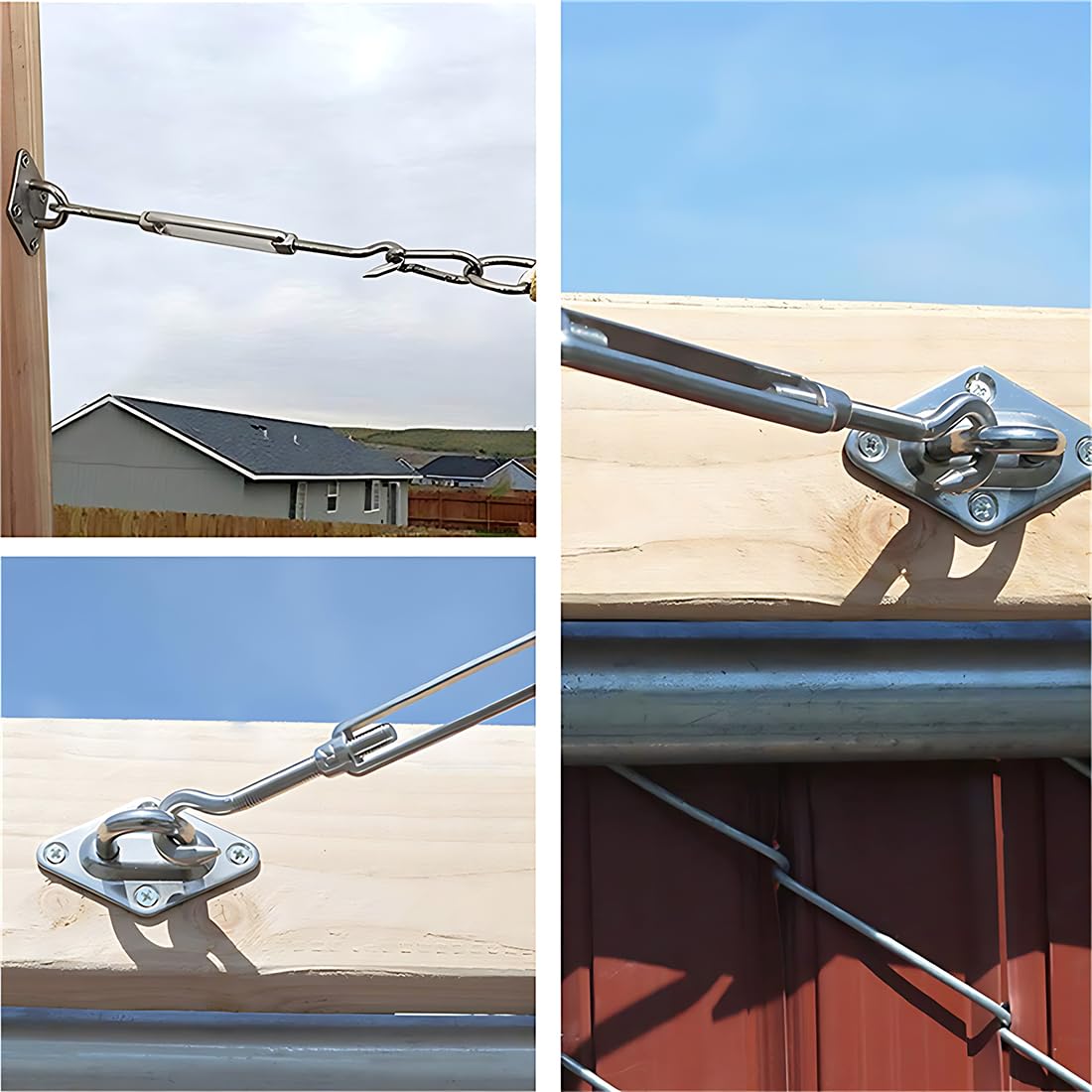 Tenditori Per Filo Acciaio Kit 10 Tendifilo In Acciaio Inox 304 M5 - Per Cavi, Recinzioni, Luci, Tende, Gancio E Gancio Tenditore M5 - Foto 8