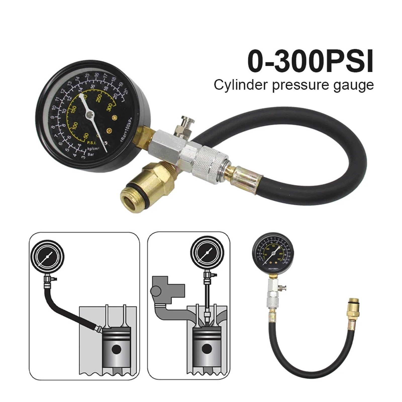 Zestaw Testera Kompresji Samochodu 300PSI Wykrywacz Nieszczelności Tester Diagnostyczny Do Manometru W Cylindrze Silnika Wysokoprężnego WystarczająCo DokłAdny