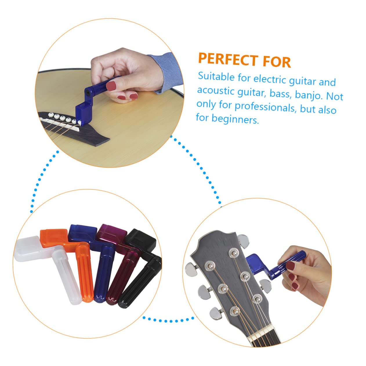 NULYLU String Guitar Tuner Guitar Peg Winder Supply Guitar Supply Guitar Part Instrument Part Guitar Peg Winder Tool Guitar Maintenance Tool Instrument Supply Guitar Supplies