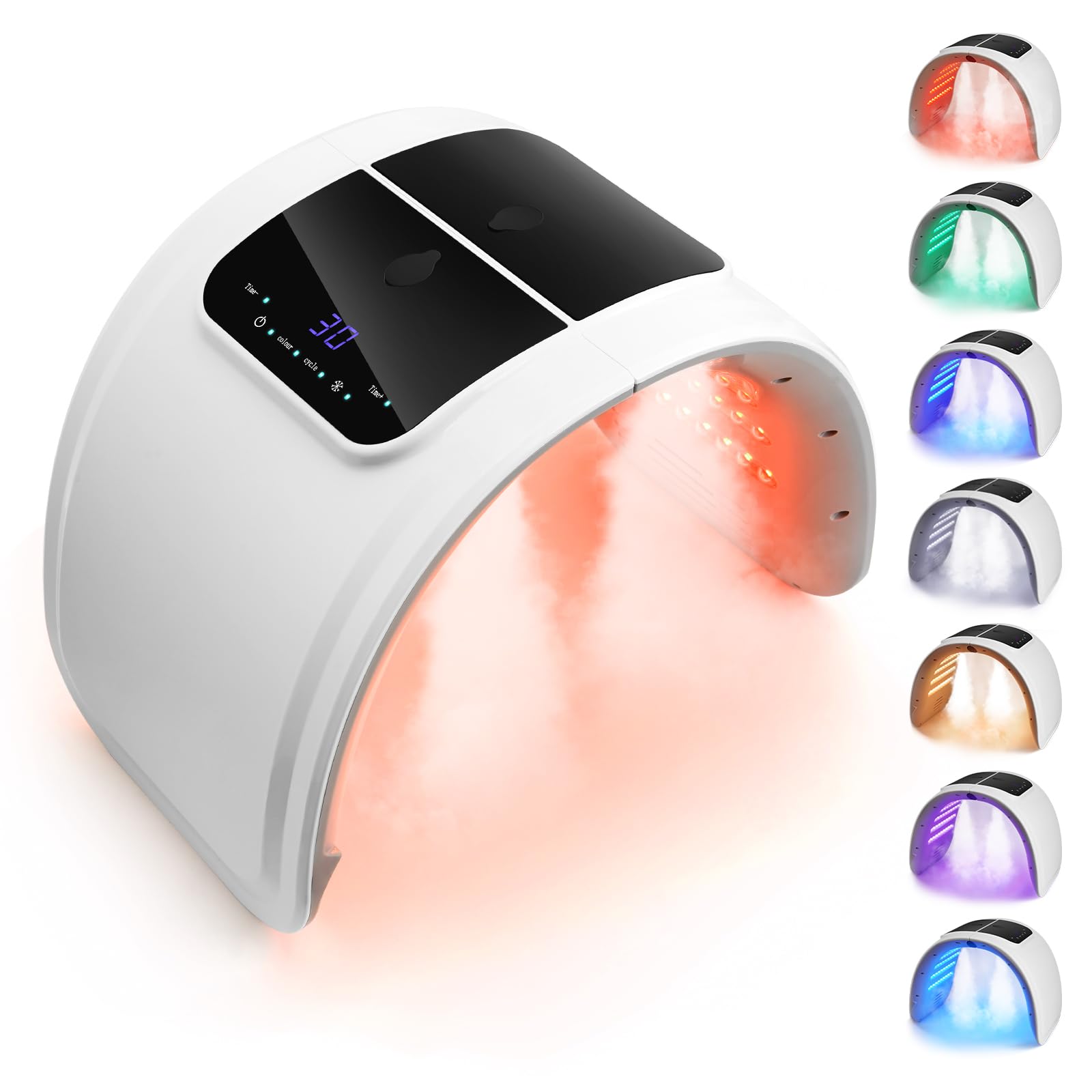 Terapia della luce della maschera di fronte del LED, luce di circolazione di 7 colori, spruzzo