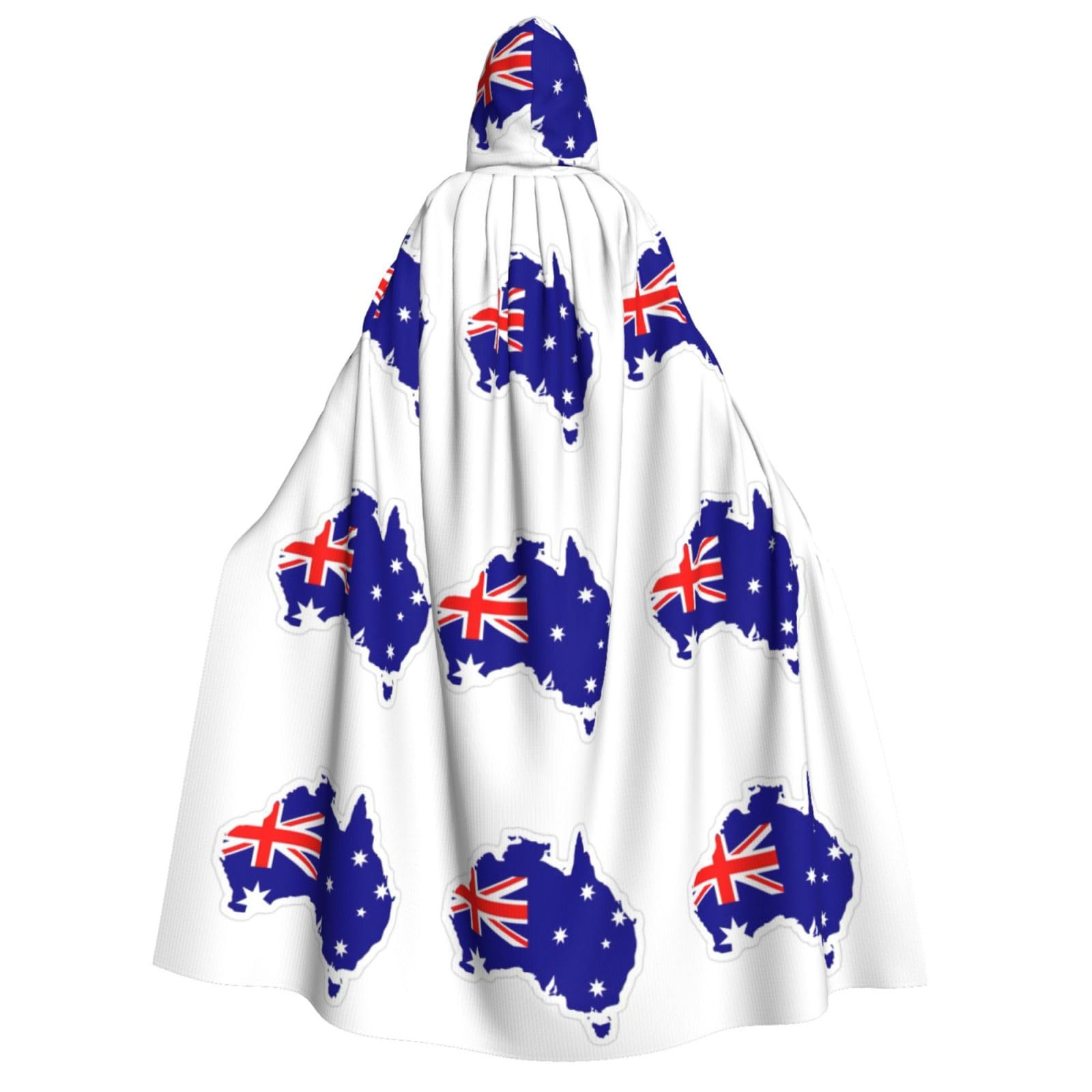 Cape à capuche carte médiévale et drapeau australien pour cosplay - 8