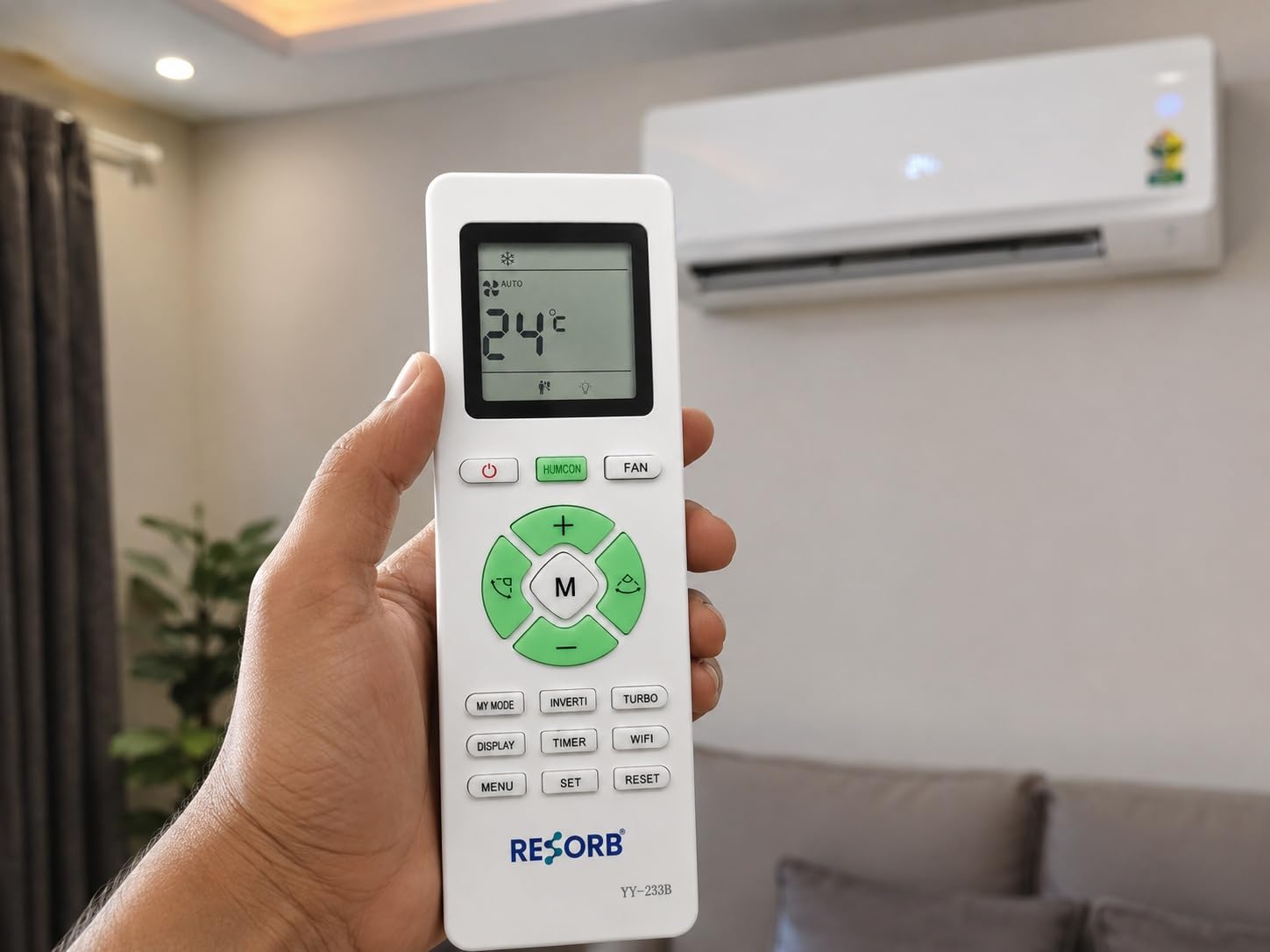 AC Remote Control Compatible with Lloyd AC (IAQ), Remote with 5-in-1 Convertible, WiFi, Humidity, Turbo, Eco, Sleep & Swing Functions, White RE 233C 1