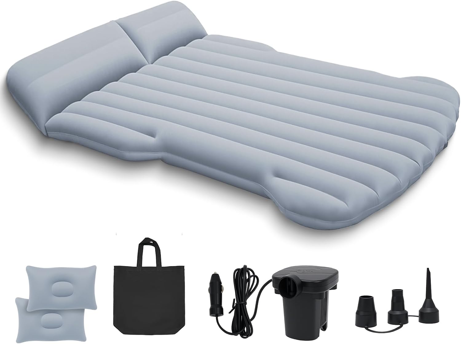 SUV Air Mattress, Car Air Mattress Compatible with Tesla Model Y, Camping Bed for Car Backseat, Inflatable Sleeping Pad with Pump, Truck Jeep Travel Bed for Camping Road Trip (Grey)