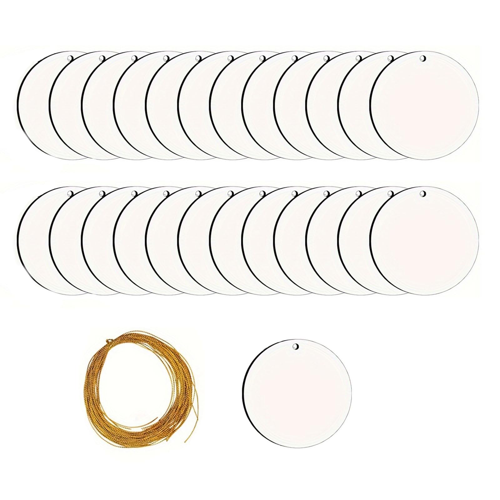 NVOQILIN 25Pcs Sublimation Blanks Hanging Pendant Double Sided Heat Transfer Acrylic Hangings Accessories Holiday Tree Decoration Acrylic Christmas Ornaments