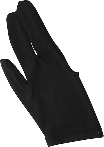 PRETYZOOM Billiards Gloves Three Finger Pool Gloves Left Hand Cue Anti-Slip Breathable Black for Snooker and Training Use