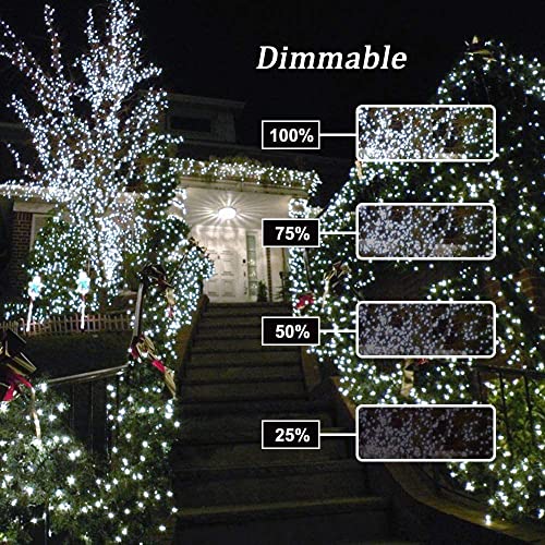 NEXVIN Lichterkette Außen 20M 200 LED Weihnachtsbeleuchtung Außen Strom mit Timer Speicherfunktion… – Ansicht 7