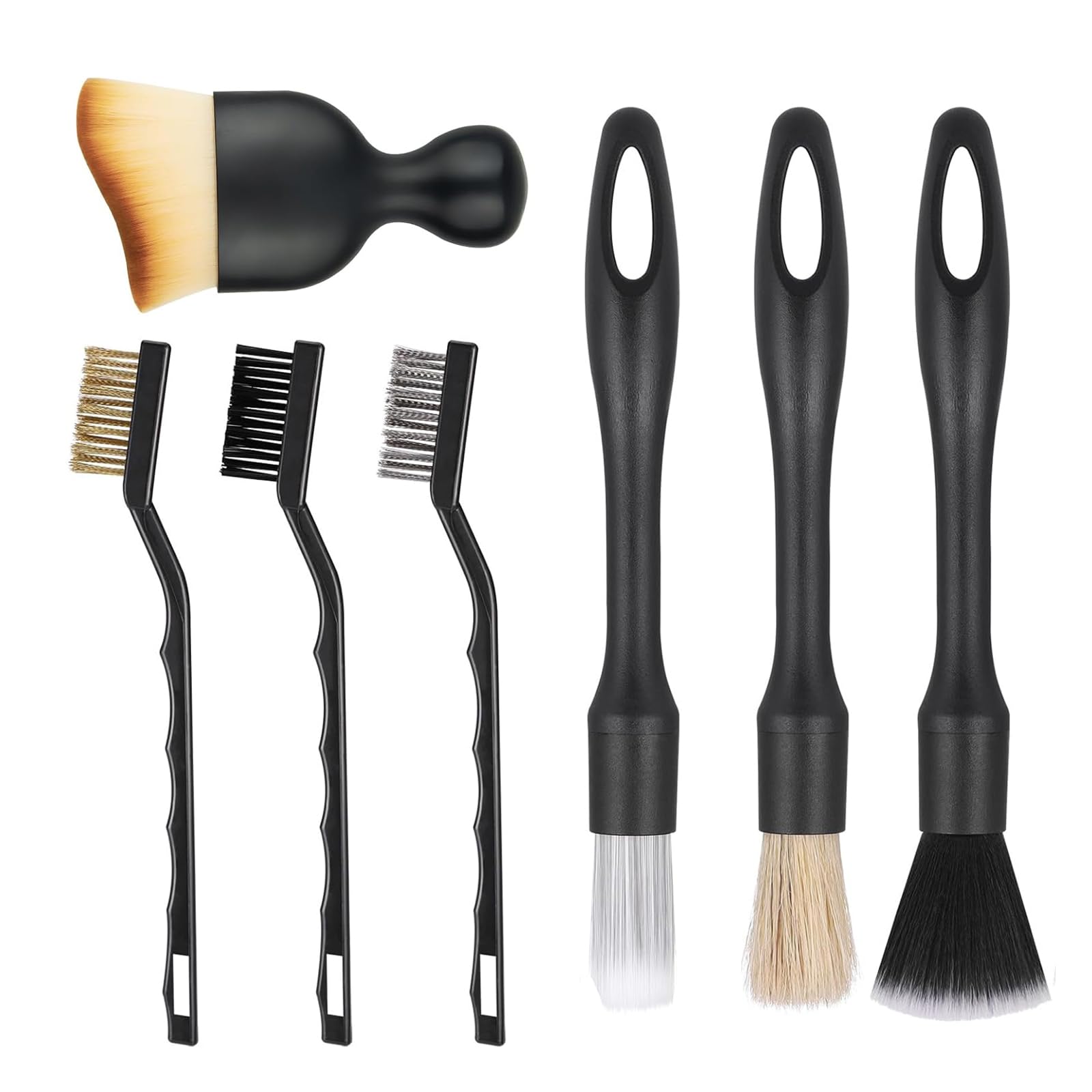 CSLGDMAI7PCS Car Detailing Brush Set,Car Interior Detailing Brushes For Cleaning Interior/Exterior of Car,Soft Auto Detailing Brush Kit For Cleaning Wheels,Emblems, Interior, Exterior, Air Vents