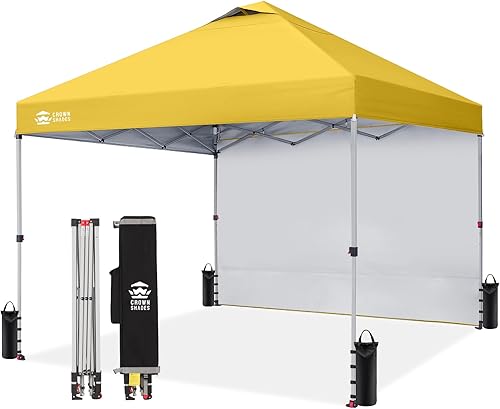 Miniatura 30 de CROWN SHADES Tienda de Campaña, Refugio Portátil Plegable de 10 x 10 Pies para Exteriores con 1 Pared Lateral, Bloqueo Central Fácil de 1 Pulsión,