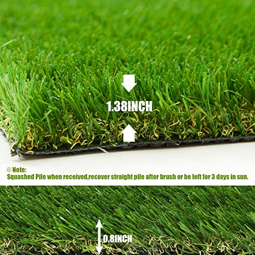 Heyroll Artificial Grass Thick Turf Rug 4 Ft X 6 Ft, 35Mm Outdoor Indoor Fake Grass Mat, Astro Turf Lawn For Dogs Pets, Synthetic Grass Rug With Drainage Holes & Rubber Backing/Custom Size #TOP4