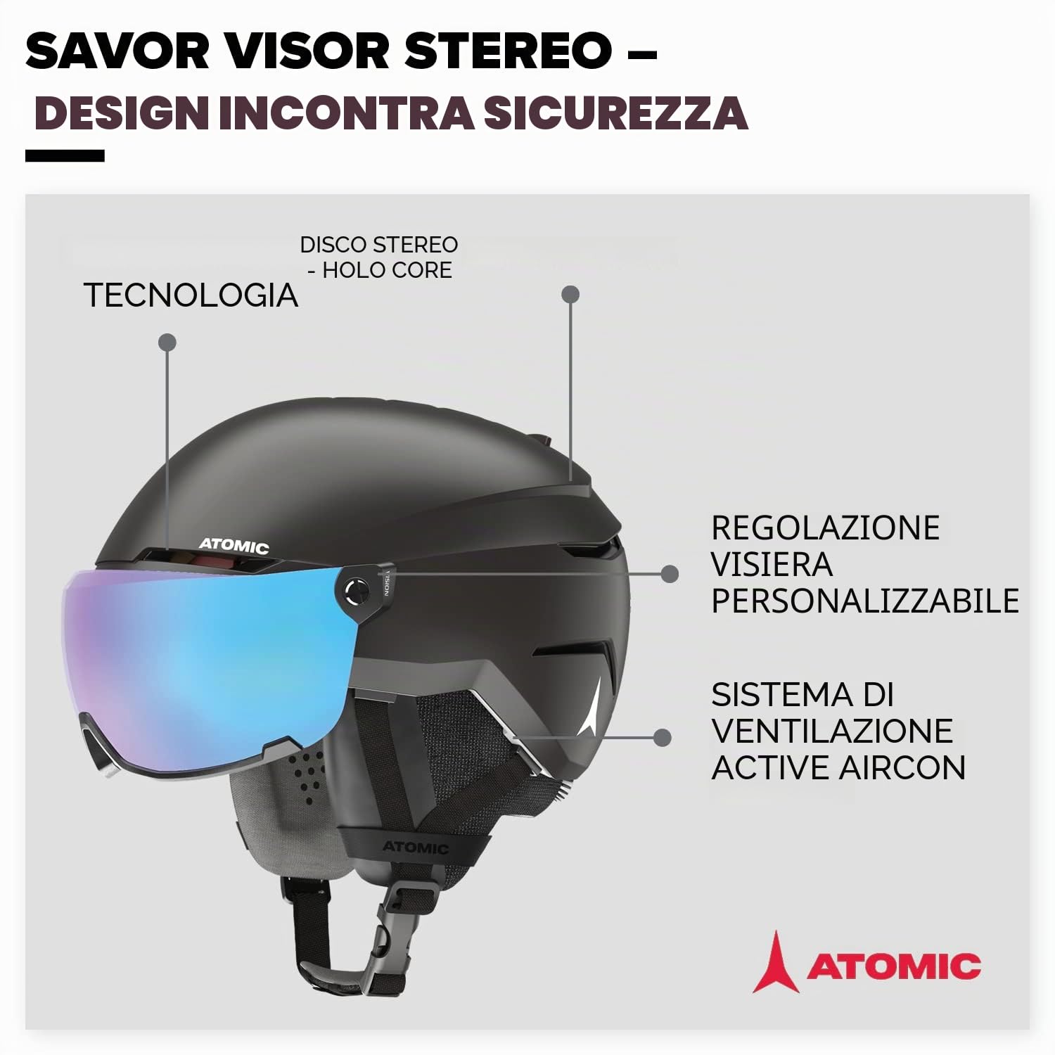 ATOMIC SAVOR VISOR STEREO Casco, 55/59 cm