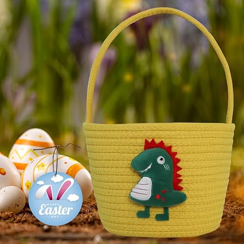 Miniatura 26 de Cesta de Pascua, cestas de Pascua para niños, cesta de Pascua para bebés con asa, cesta de huevos de conejo vacía, cestas de Pascua para niños