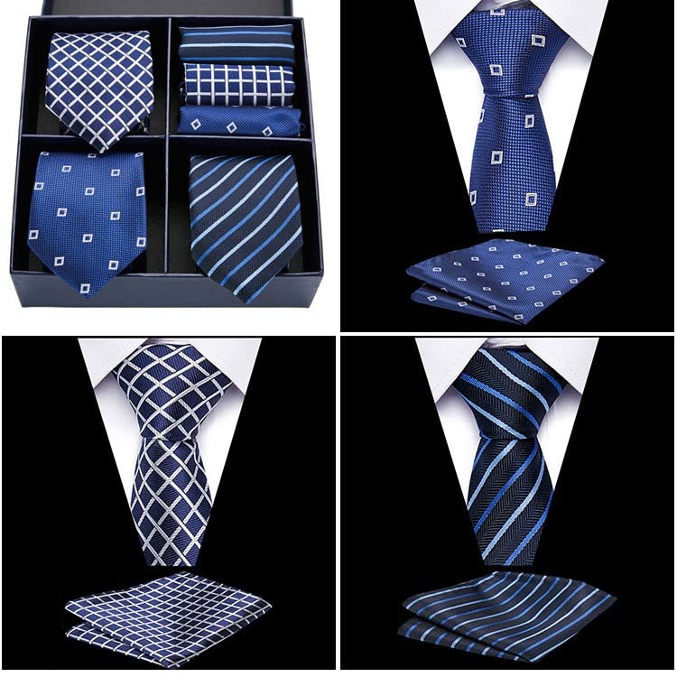 Set de corbatas clásicas de seda para hombre en caja de regalo miniatura 3