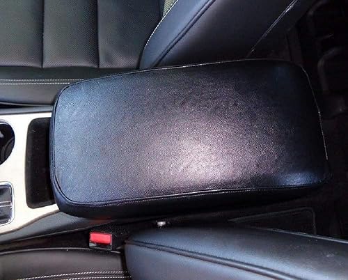 Diseñado para Kia Sportage 2009-2022 de piel sintética para reposabrazos central, protector de consola fabricado en Estados Unidos, color negro