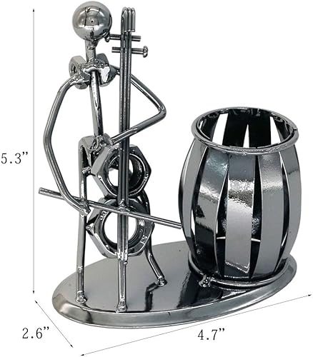 Miniatura 4 de Soporte para lápices de metal, organizador de bolígrafos de suministros de oficina, decoración de escritorio, contenedor (cello)