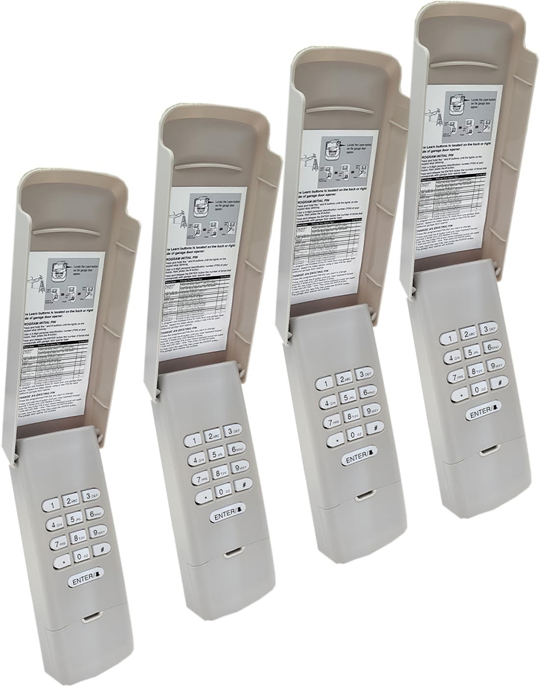 877LM 877Max 878Max Wireless Garage Door Opener Keypad for Liftmaster Chamberlain Craftsman Openers, Replaces 376Lm G940EV-P2 878MAX 377LM 977LM 877LM 66LM (Beige keypad 4pc)