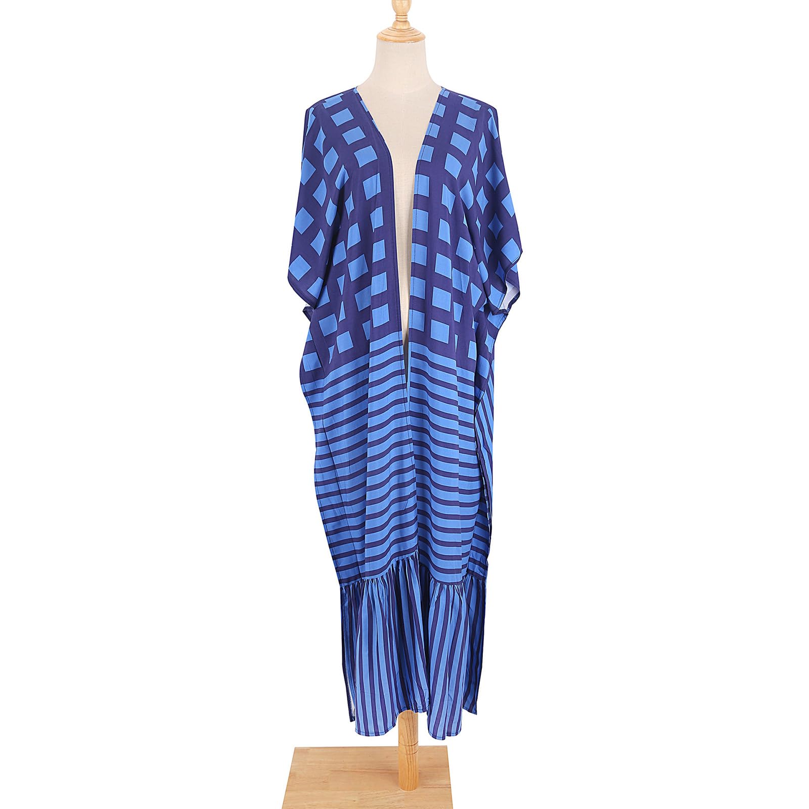 Kimono da donna, stile casual, lungo, stile bohémien, cardigan lungo, caftano, copricostume da bagno da donna, pantaloni/vestito