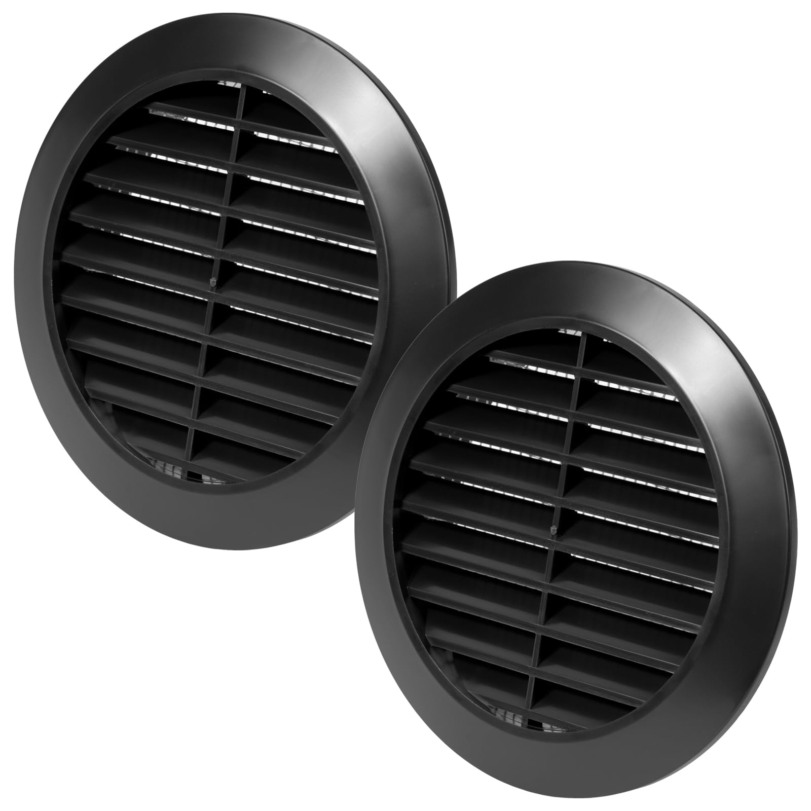 Vent Systems 90 mm / 3.54'' Inch Black Air Vent Cover, 2 Pack