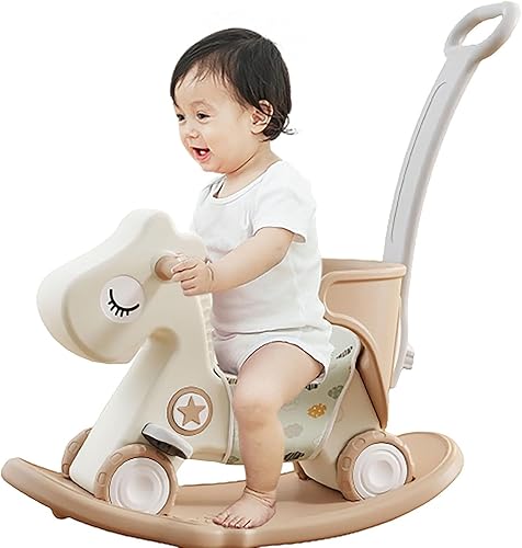 Juguete de paseo en bicicleta de equilibrio 4 en 1 para niños pequeños de 1 a 3 años, juguete mecedor para bebé con mango de empuje (B-rosa) disponible en Yaxa El Salvador