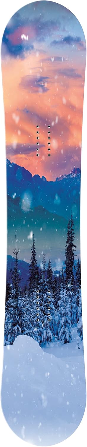 Snowboard Wrap 016 - Winter Snow Scene Snowboard Graphic Decal - Includes Application Squeegee - 14 inch x 65 inch fits Most Snowboards