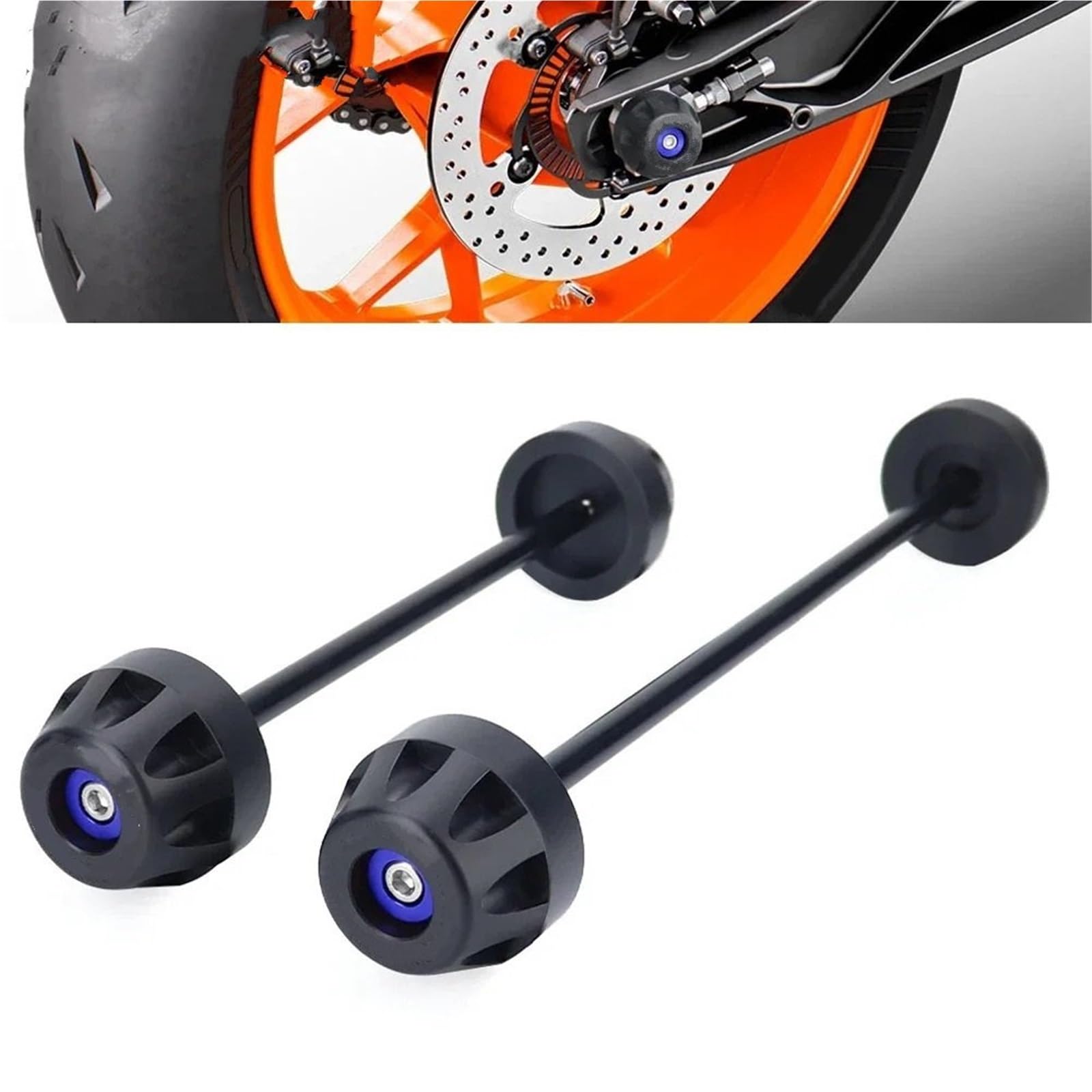 Przednie tylne koło oś widelca suwaki Pasuje Do Duke 790 890 R 990DUKE 2025 Oś Przednia Widelec Crash Slider Osłona Koła Pad Tylne Akcesoria(Front-Rear BLACK)