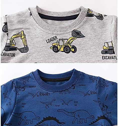 vindoo Toddler Boys Crewneck Sweatshirt, Cotton Long-Sleeved Pullover Cartoon Print 3 61rM2l5gLAS. AC