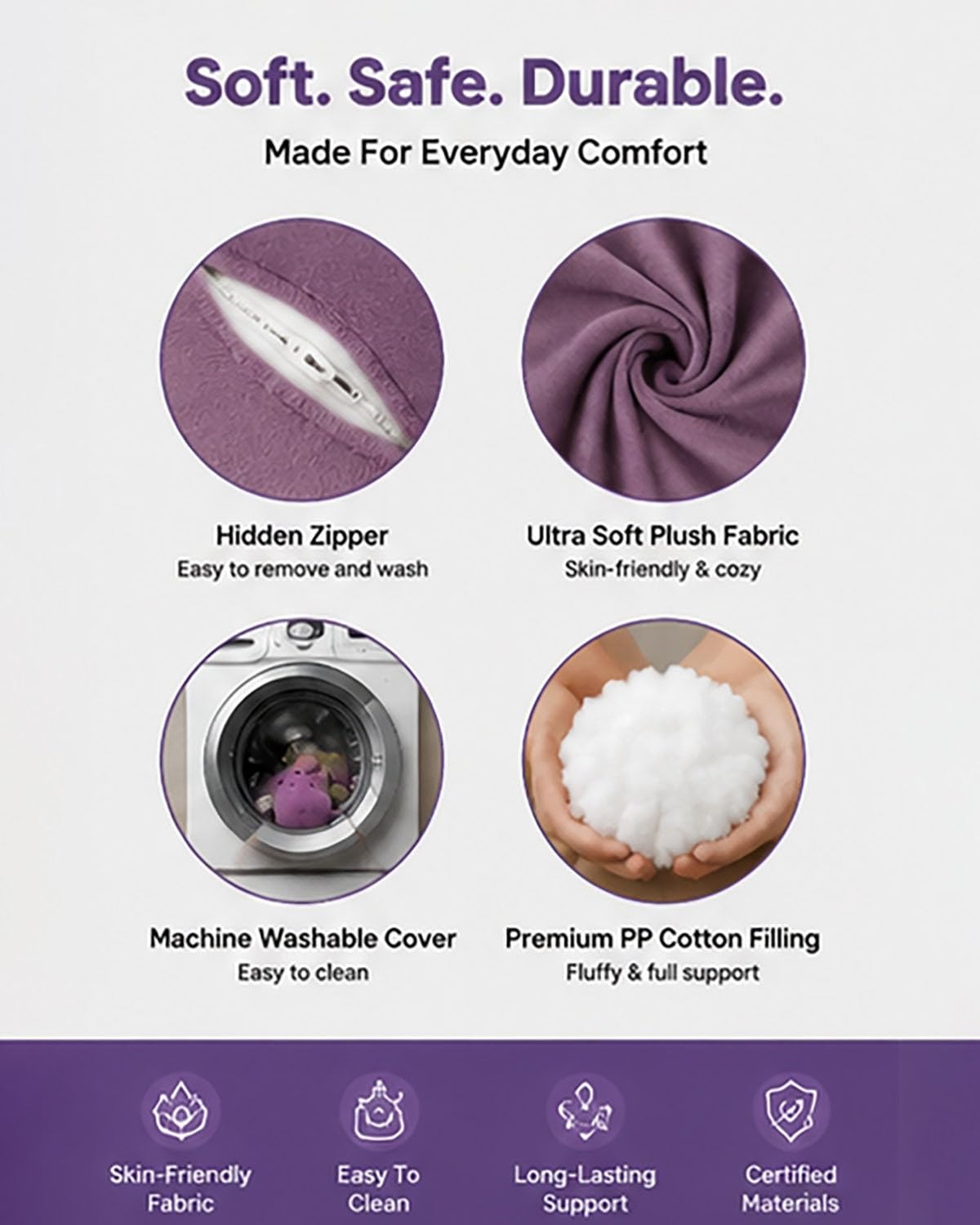 Auberginen-/Mango-Umarmungskissen, Bluetooth-Sprachaufzeichnung, intelligenter Schlafpartner for Erwachsene, for Stressabbau und for den Zufluchtsort zu Hause, Aubergine(Purple Tapping Model,S)