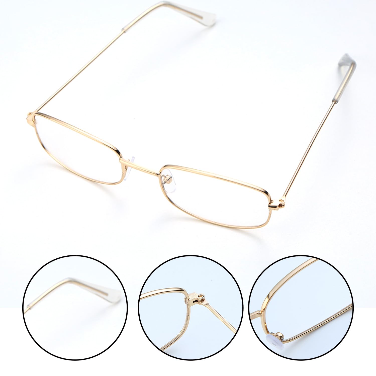 HAICN 3Pieces Christmas Santa Glasses Square Christmas Vintage Spectacles Aesthetic Fancy Dress Themed Party Accessories for Unisex - Image 2