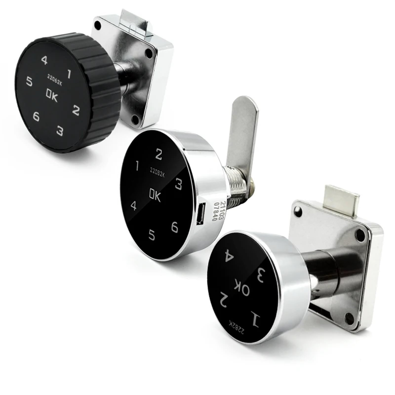 Cerradura de combinación electrónica inteligente de hierro para puerta de armario, cerradura de buzón, tres cajones entrelazados, cerradura de archivador, 1 unidad (139-22-4)