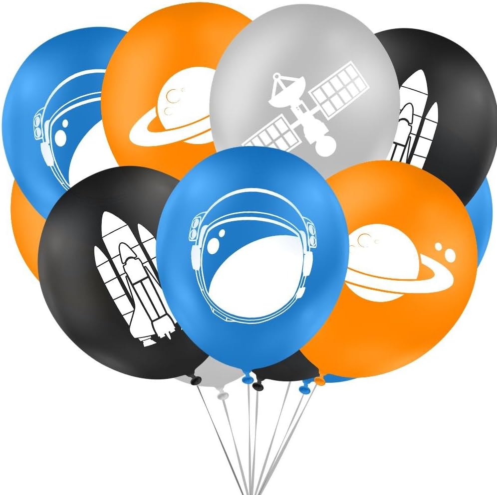 Outer space party balloons, decorations and supplies for themed favors bags. (16 Piece Value Pack) Premium 12" size. Great for children's birthday parties, charity events or the school classroom.
