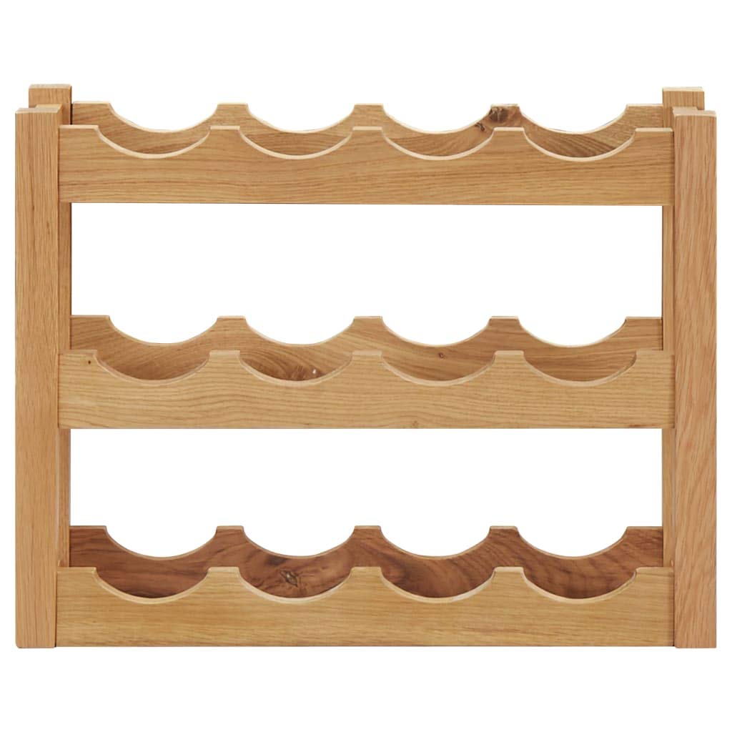 Tidyard Casier à Bouteilles 12 Bouteilles 47x21x36 cm Bois de chêne, Casier à Vin Range Bouteilles, Porte Étagère à Bouteille pour Cuisine, Bar, Salon, Bistro, Cave à Vin