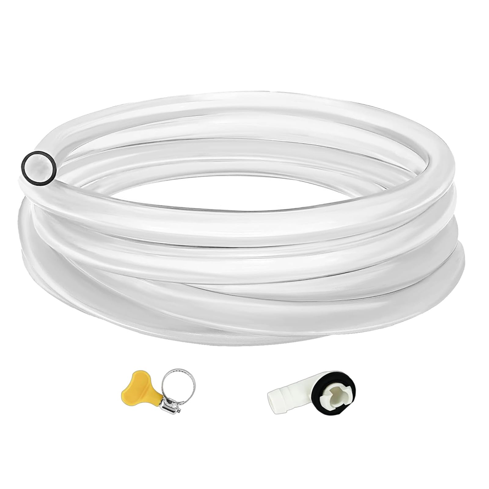 bayicie AC Drain Hose Kit 15mm Universal Condensate Drain Tube with Leak-Proof Rubber Gasket & Clamp Transparent PVC