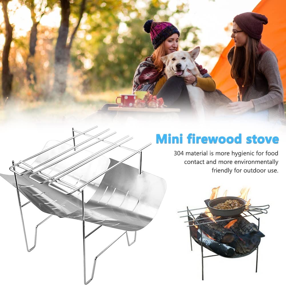 Poêle à Bois Feu de Camp Poêle à feu de Bois Camping en Plein air Poêle de Chauffage Portable Poêle de Cuisson pour Barbecue (Color : B)