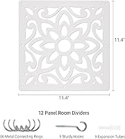 Vista 13 de Yizunnu Divisor de habitación colgante, división de paneles blancos de bricolaje, 12 piezas de pantalla de panel de madera y plástico, separadores