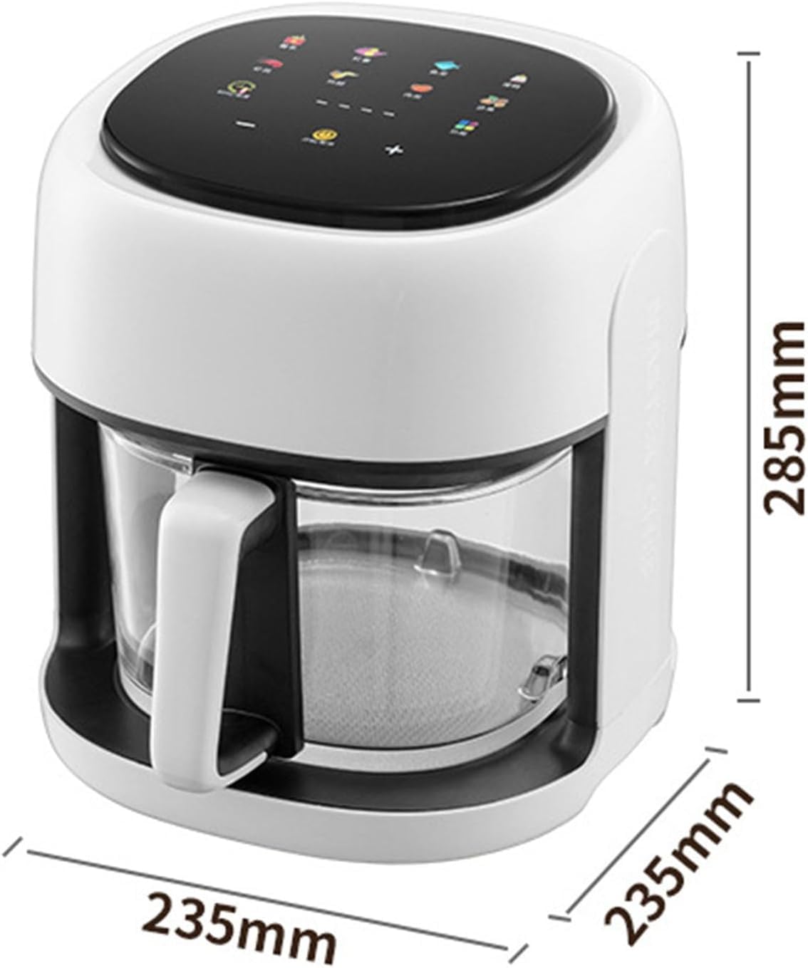Freidora de aire de gran capacidad para el hogar de 4,5 l, freidora de aire biliar interna de vidrio visible, freidora eléctrica multifuncional, potencia de 1350 W, control de temperatura y canasta