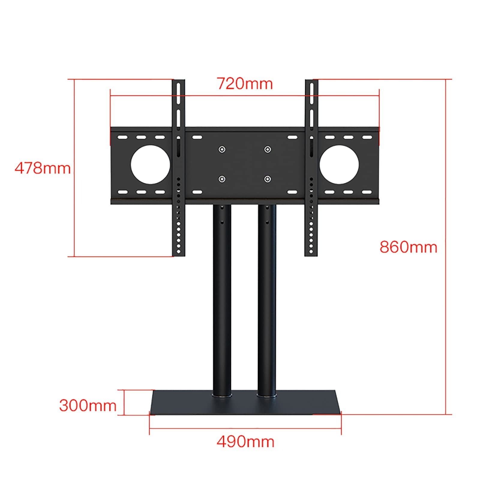 Soporte para TV con base de placa de acero grueso y diseño de doble columna para televisores ultra delgados de 37 a 70 pulgadas
