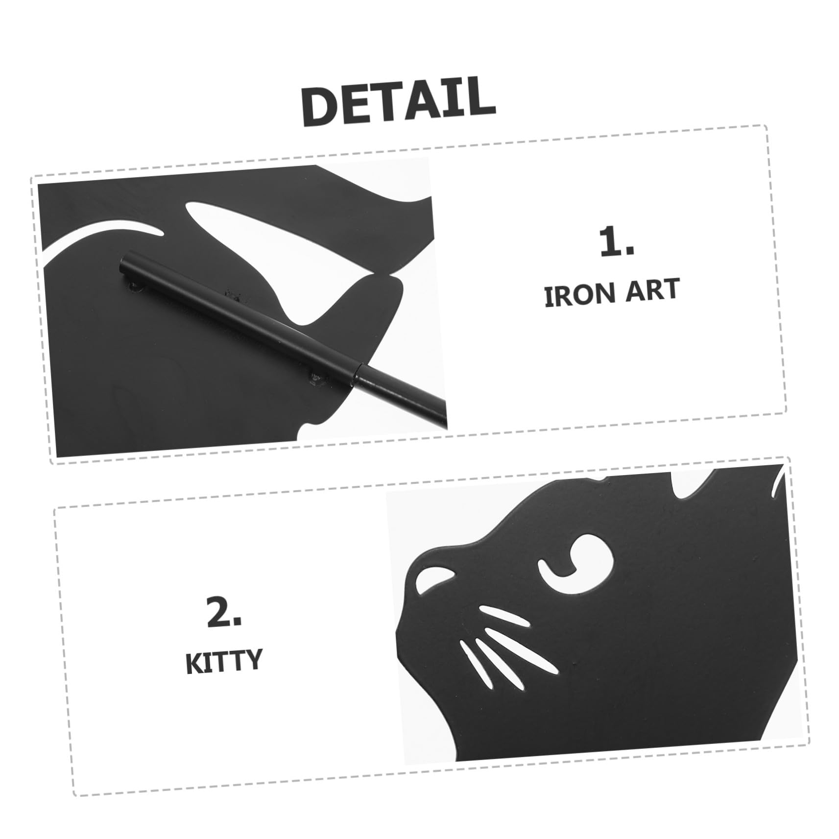 Lampe Solaire Extérieure Chat en Fer Noir pour Jardin et Pelouse