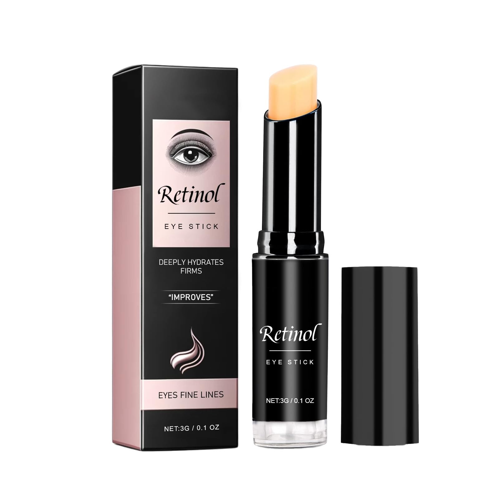 Contorno de Ojos Antiedad Con Aceite de Ricino y Retinol, Crema de Ojos, Eye Cream, Crema Contorno de Ojos, Elimina las Ojeras y Bolsas, Alivia la Fatiga Ocular, Apto para Mujer y Hombre