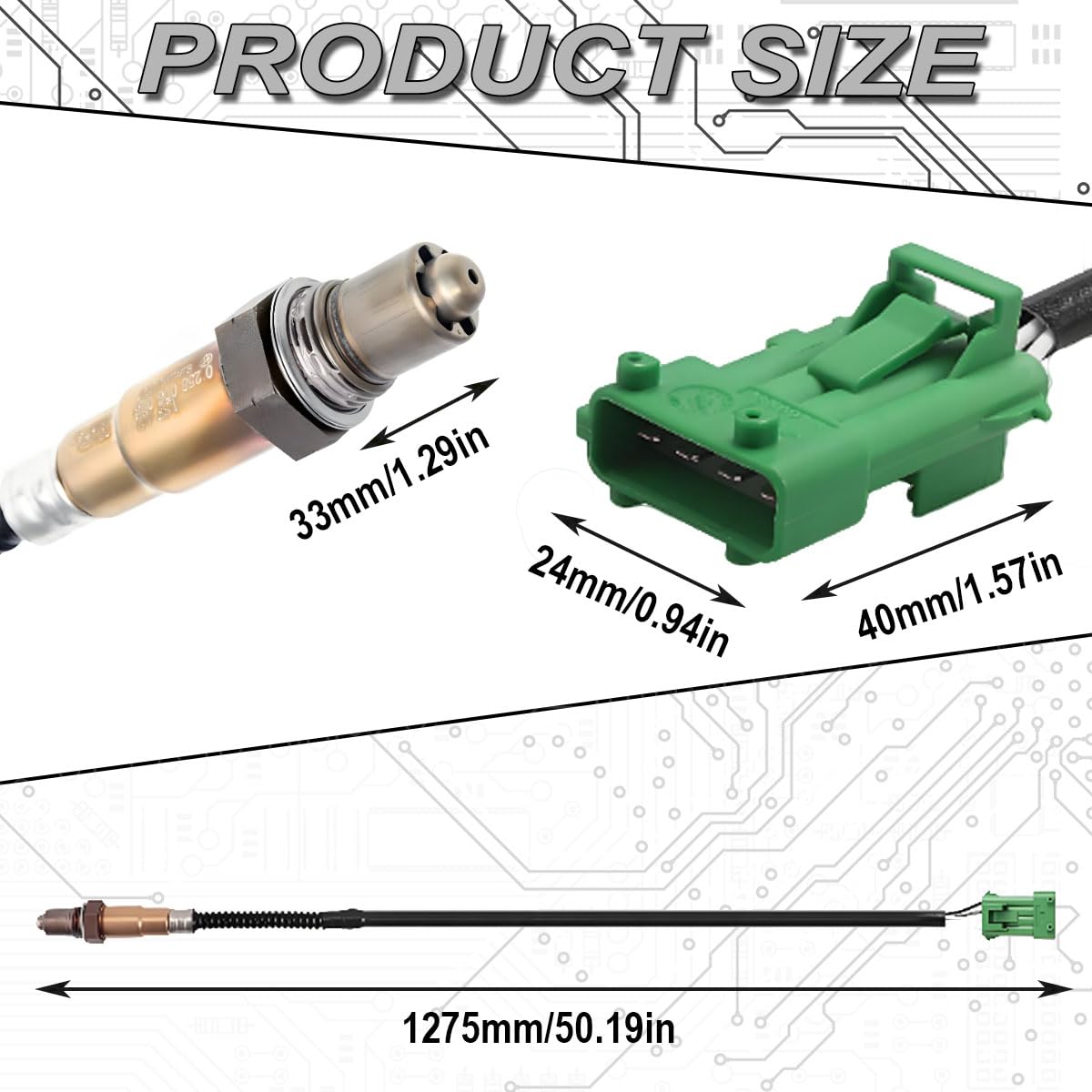 ZAMDOE 0258006026 Capteurs d'oxygène avant pour Peugeot 206 301 307 308 406 607 806 pour Citroen Evasion Xsara Xantia C3 Picasso C4 Sonde Lambda avec Connecteur Spécifique 0258010081 0258986615