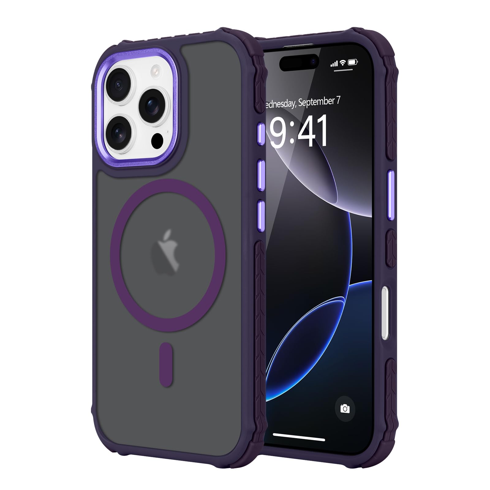 LLZ.COQUE Magnetic for iPhone 16 Pro Max Case, Compatible with Magsafe, Bumper Protective Cover, Slim Shockproof Anti-Scratch Translucent Matte Men