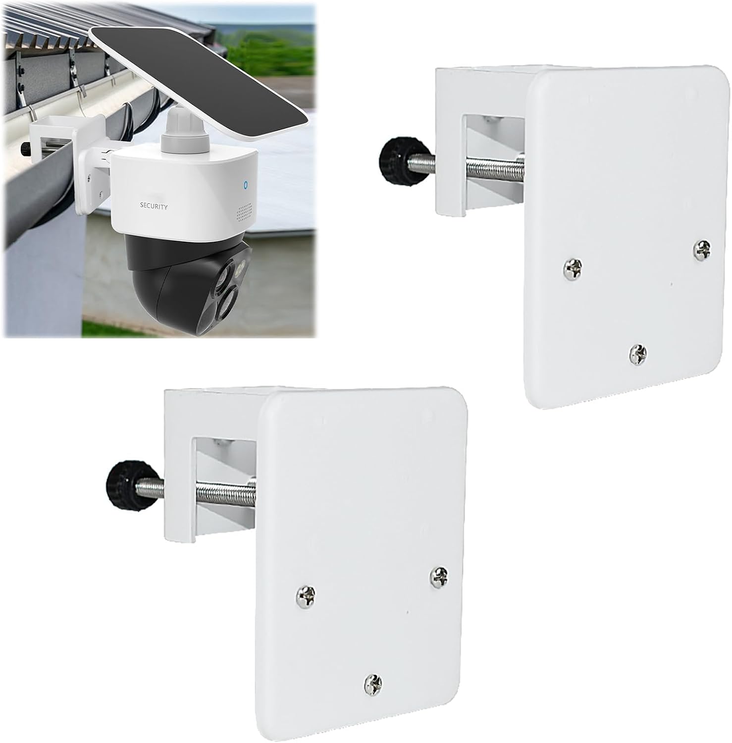 Pack of 2 Gutter Mount Compatible with Eufy Security SoloCam S340/E30/E42 No Drilling Installation Anti-Rust Screws Camera Mount for SoloCam S340/E30 Gutter Mount Holder Accessories