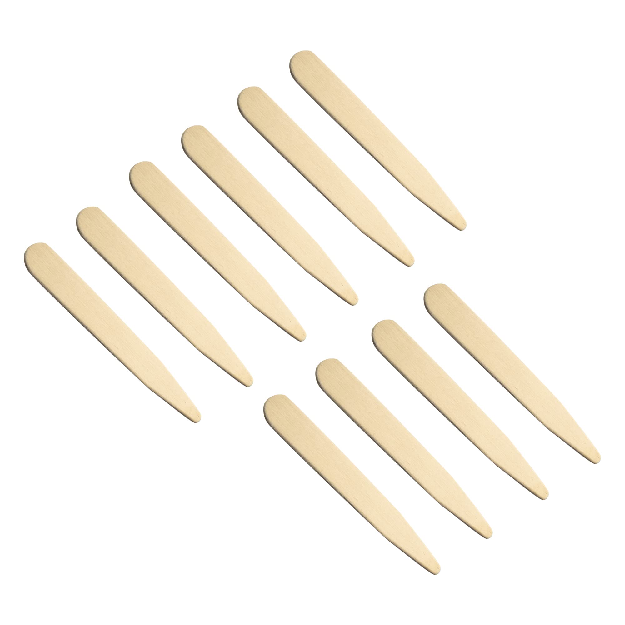 Colonel Fogg Men's Silver Brass Collar Stays Plain No Logo - (10 Pack / 54Mm)