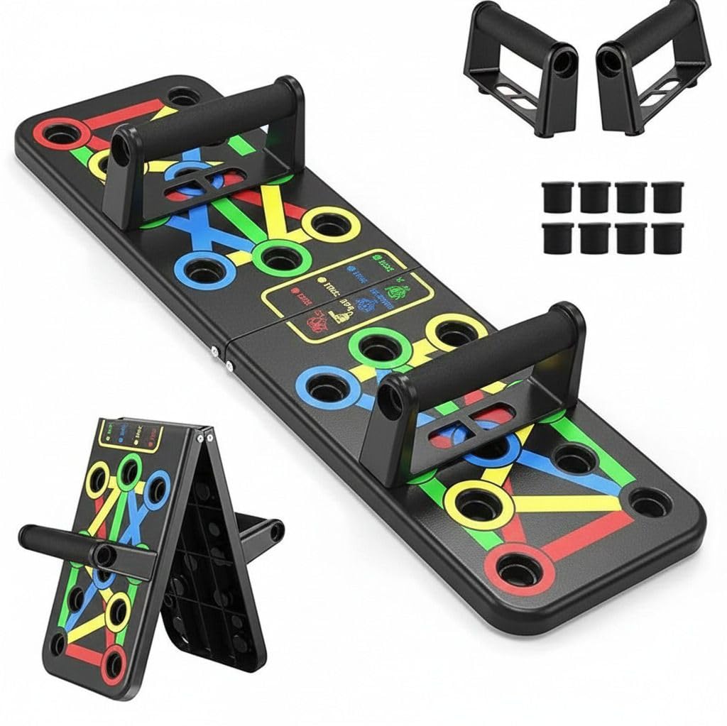 Push Up Board, Color Coded Fitness Training System with Handles, Foldable Portable Exercise Equipment for Home Workout-image-47