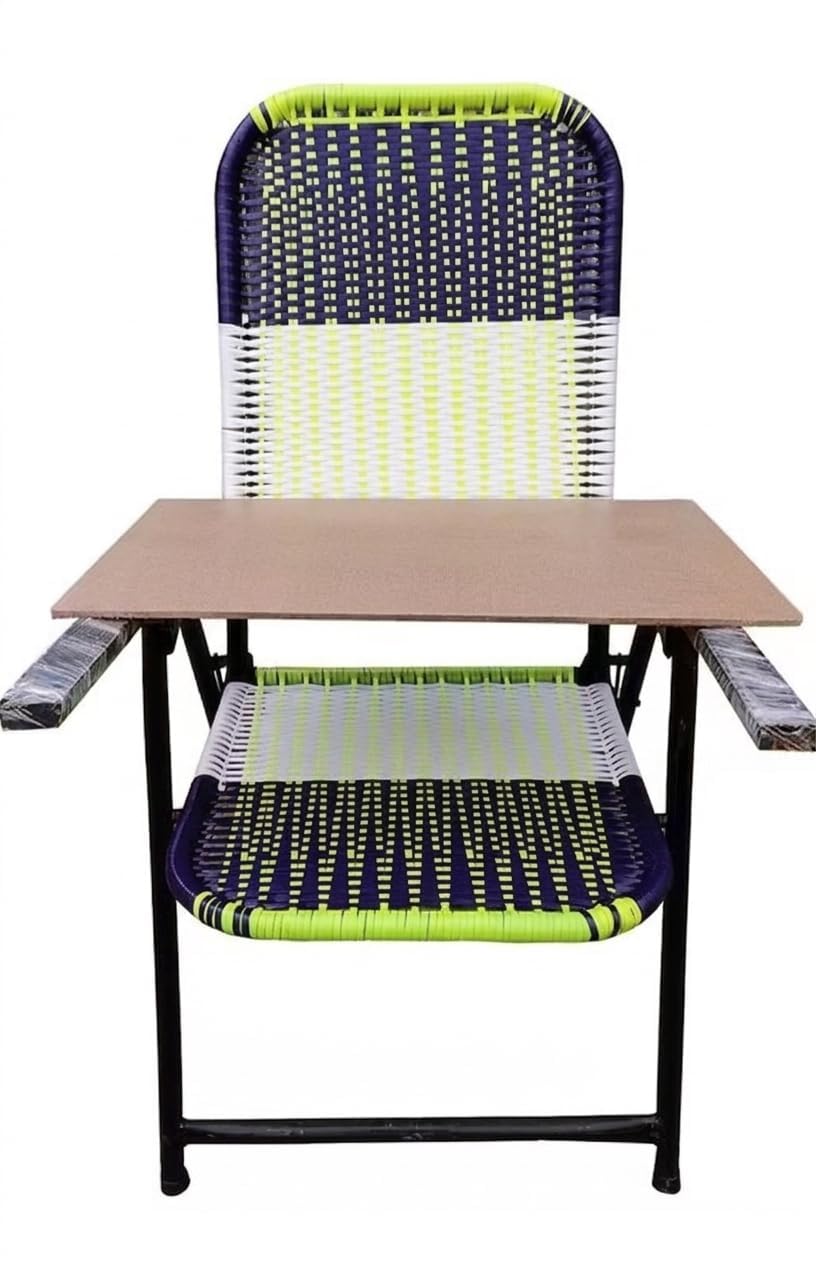 Iron Writing Chair with 6mm Study Pad, Extra-Strong Steel Frame, Easy-Carry Handle, Portable Student Chair for Reading, Homework & Learning, Multicolour (4–60 Years)-image-21