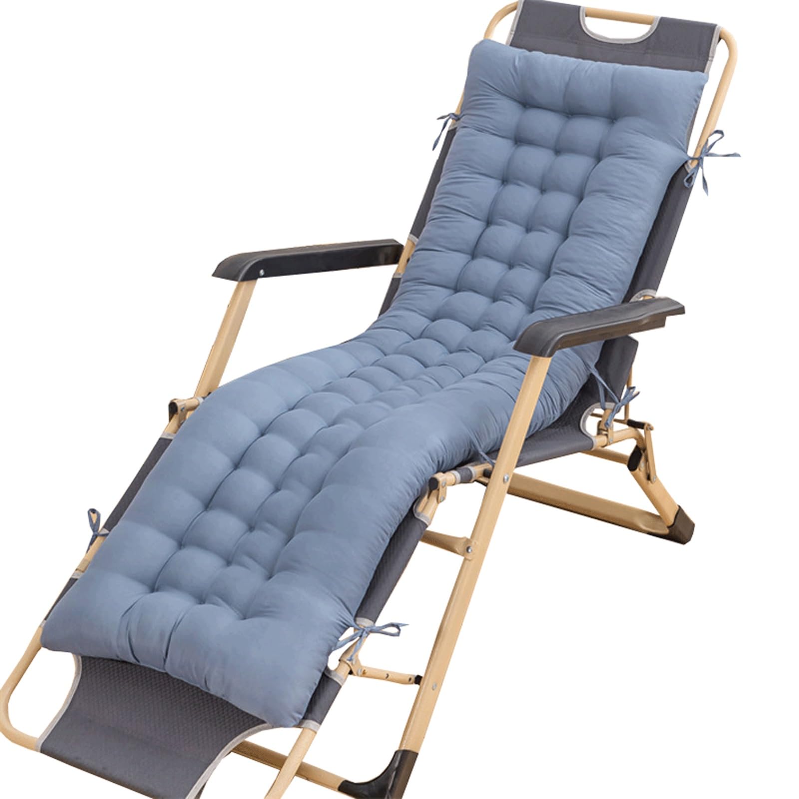 uyeoco Chair Cushions,Lounge Chaise Cushion Sun Lounger Mattress with Non-Slip Back Elastic Sleeve for Garden Outdoor/Indoor/Sofa/Tatami/Car Seat/Bench(Blue gray,100x45x8cm)