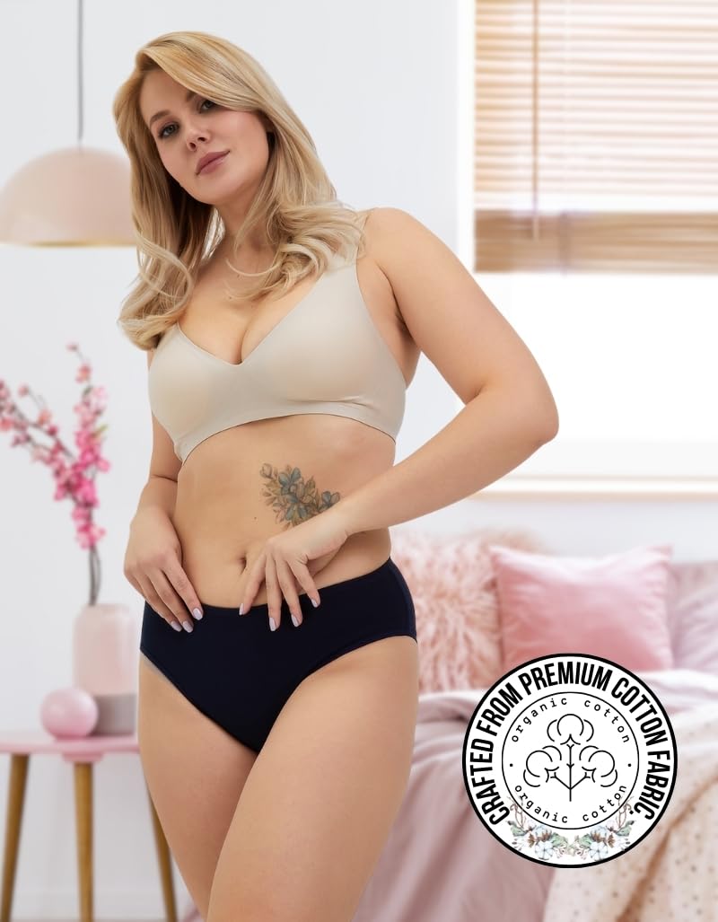 ALYA UNDERWEAR Premium Intimo, Cotone Biologico, Vita Media, Mutande Donna, Traspirante, Confortevole, Morbido Slip, Flessibile, Mutandine, Confezione Multipla (S … 3XL)