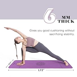 Yoga Mat Non Slip, Pilates Fitness Mats, Eco Friendly, Anti-Tear Yoga Mats for Women, 1/4 Exercise Mats for Home Workout with Carrying Sling Orchid & Pink