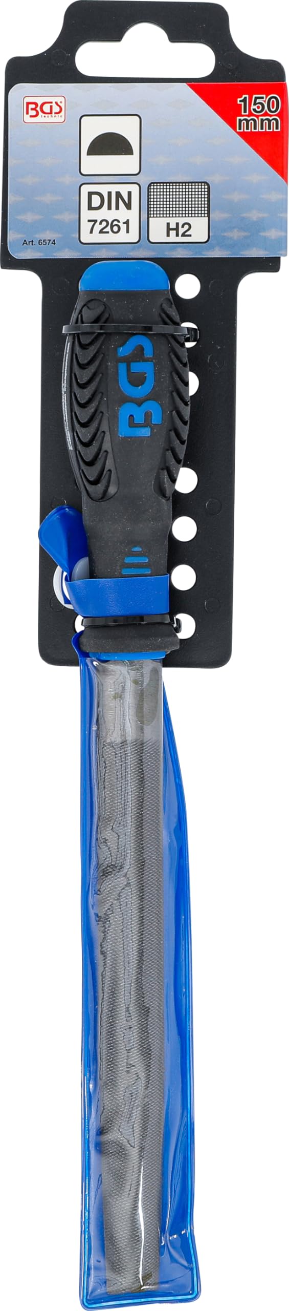 BGS 6574 | Lima da officina | mezza tonda | taglio 2 | 150 mm