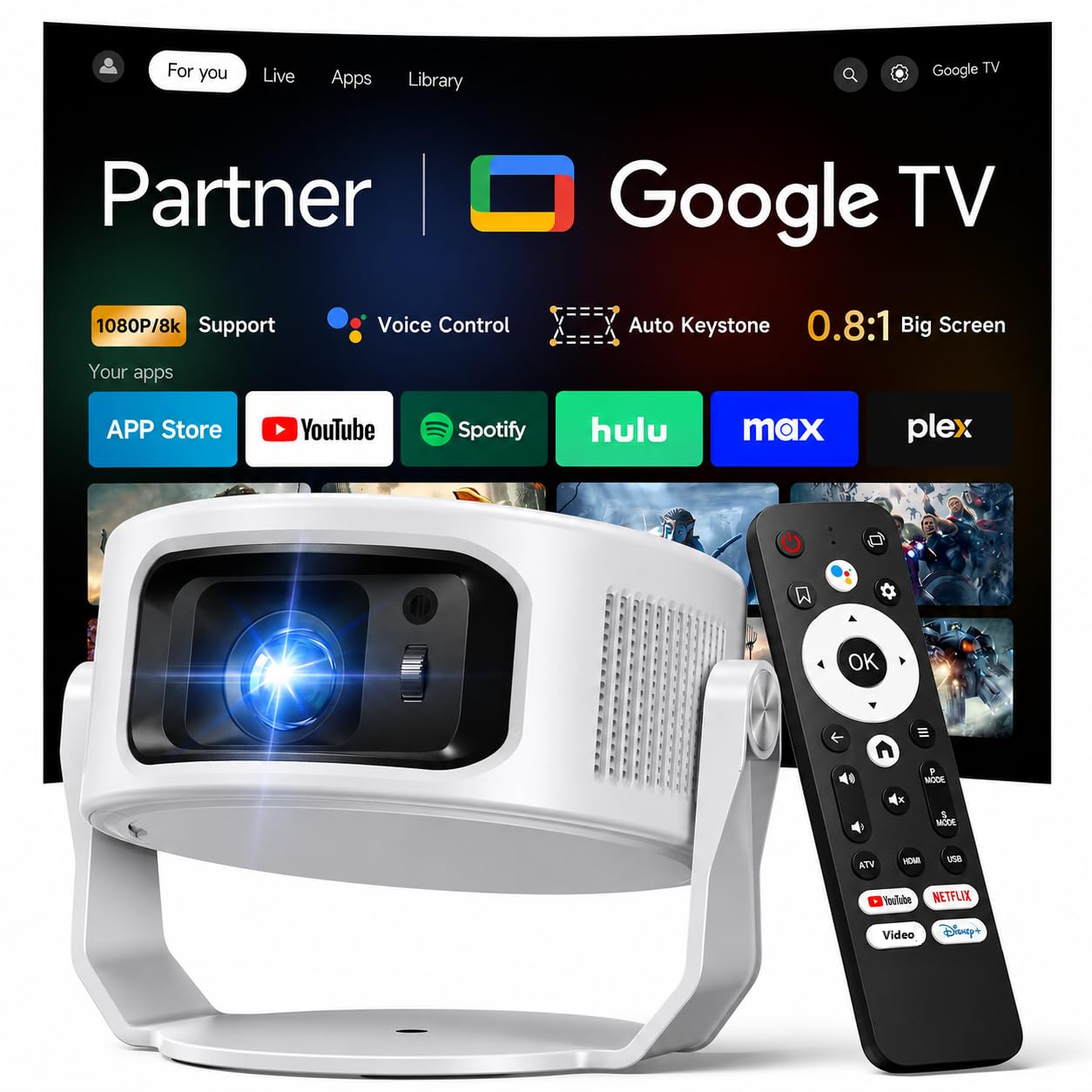 View 1 of ***UNABLE TO TEST***
Philoent 1080P Mini Projector with Google TV
